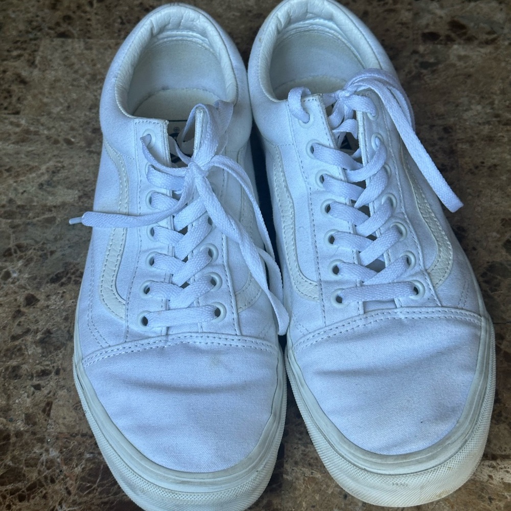 Classic White Lace-Up Sneakers